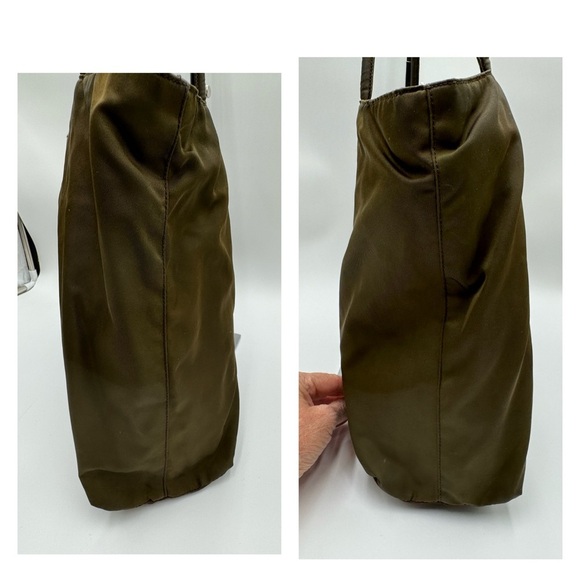 Prada - Authentic - Canvas Olive colored Shoulder /Tote Bag - Picture 2 of 16